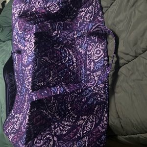 New Vera Bradley Traveler Bag PAISLEY AMETHYST Zipper Quilted